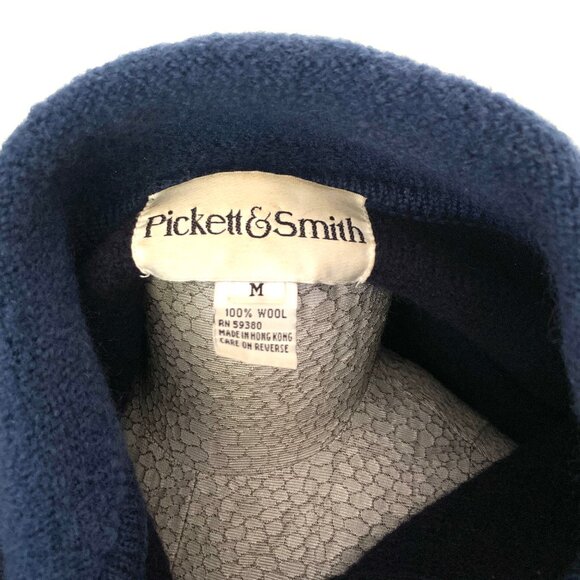 Vintage Pickett & Smith Black and Navy Wool Zipper Jacket, Size Medium - Picture 13 of 14